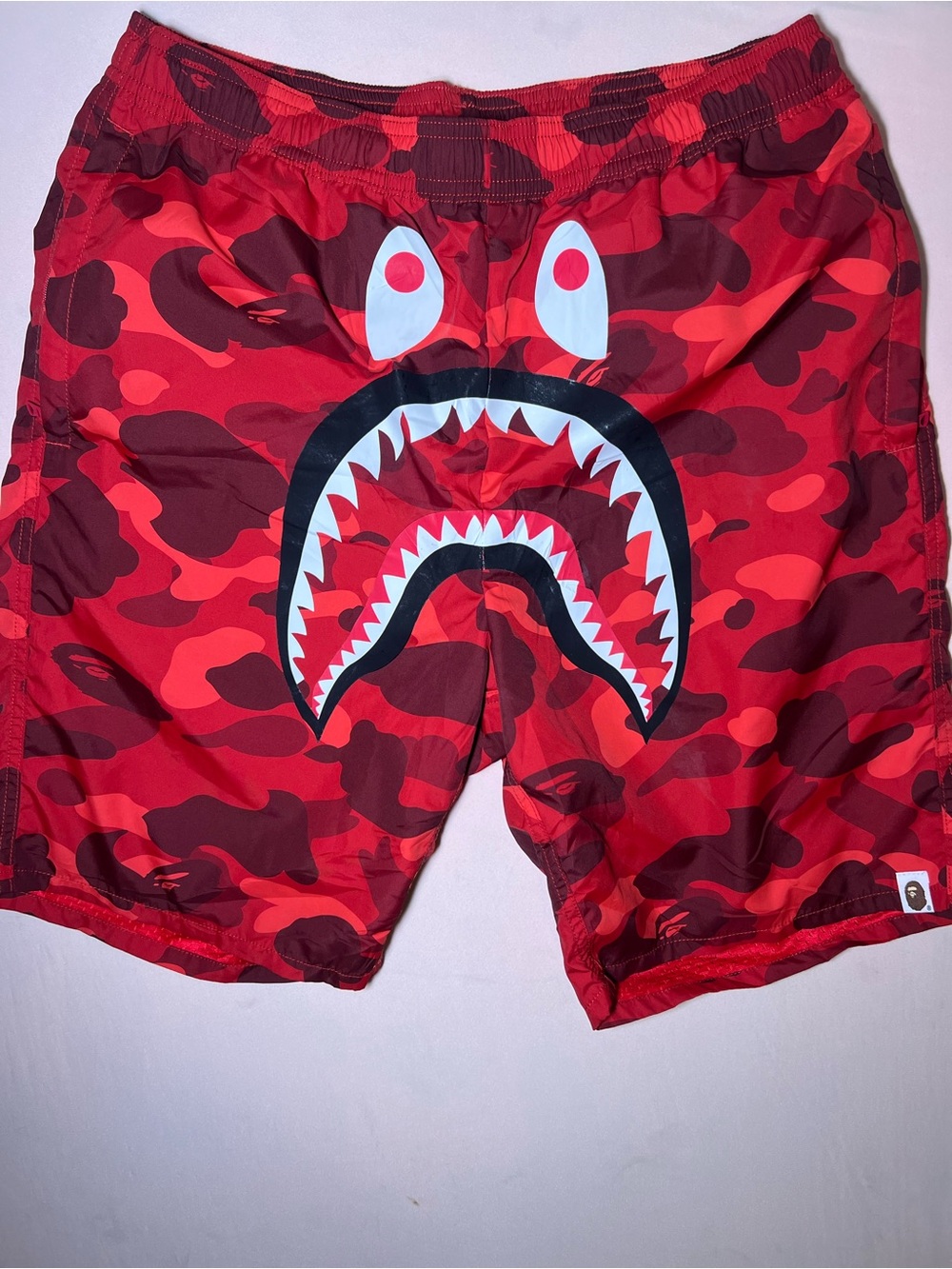 Bape red camo shorts